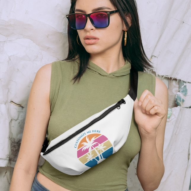 Niedlicher Strandurlaub im tropischen Palmen Bauchtasche (Von Creator hochgeladen)