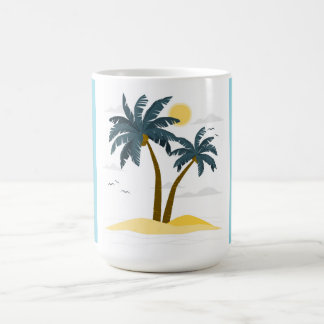 Niedlicher Strandurlaub Tropical Palm Kaffeetasse