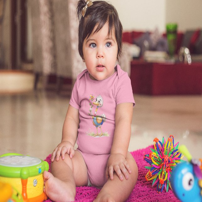 Niedlicher Strauß Baby Strampler (Cute Ostrich Baby Bodysuit)