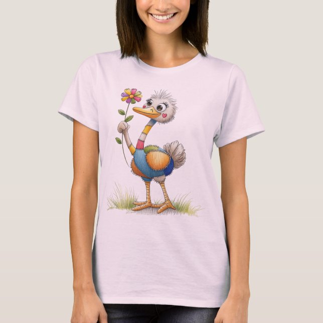 Niedlicher Strauß T-Shirt (Vorderseite)