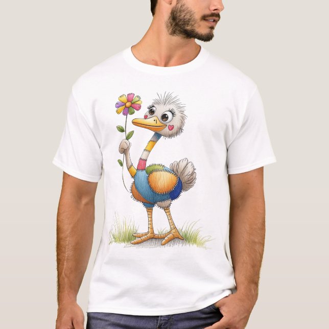 Niedlicher Strauß T-Shirt (Vorderseite)