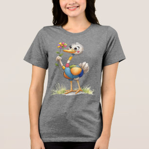 Niedlicher Strauß Tri-Blend Shirt