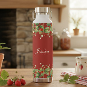 Niedlicher Strawberry-Individuelle Name Trinkflasche