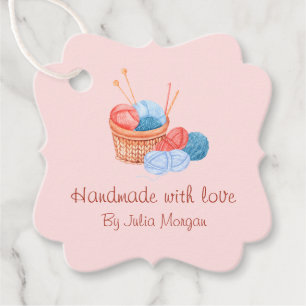 Niedlicher Strick Homemade Hang Tag Rosa Geschenkanhänger