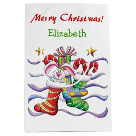 Niedlicher Strumpf Weihnachten Personalisiert Mittlere Geschenktüte