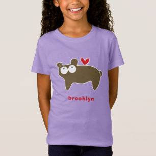 Niedlicher, stylisierter Cartoon Braunbär Kindersp T-Shirt
