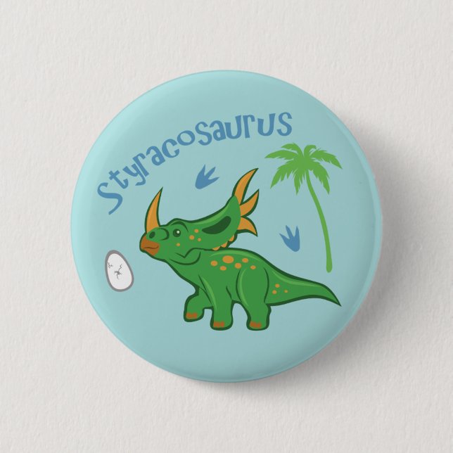Niedlicher Styracosaurus Button (Vorderseite)