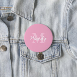 Niedlicher Suchkursname und Monogramm | Pink Button