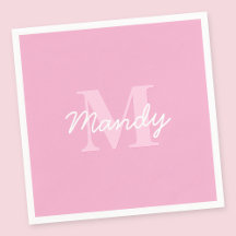 Niedlicher Suchkursname und Monogramm | Pink