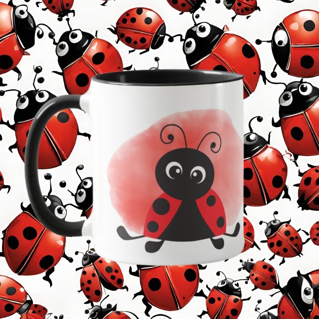 niedlicher süchtiger Ladybug-Liebhaber fügt Text h Tasse (Von Creator hochgeladen)