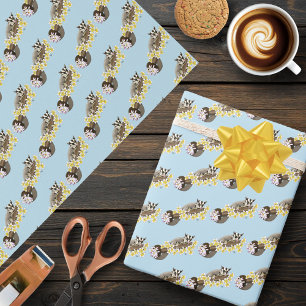 Niedlicher Sugar Glider Tropische Plumerienblüten Geschenkpapier