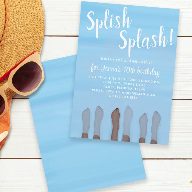 Niedlicher Summer Beach Lake Ocean Girly Party Einladung (Von Creator hochgeladen)