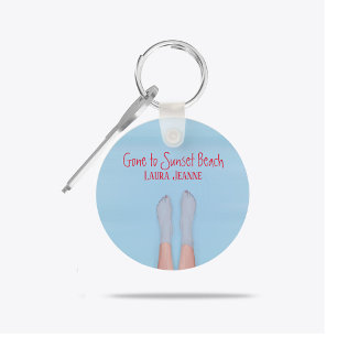 Niedlicher Summer Beach Lake Ocean Whimsical Schlüsselanhänger