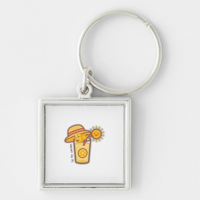 Niedlicher Summer Lemonade Cartoon T - Shirt - Sun Schlüsselanhänger (Vorne)