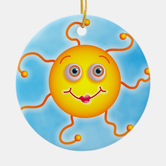 Niedlicher Sun Keramikornament (Vorne)