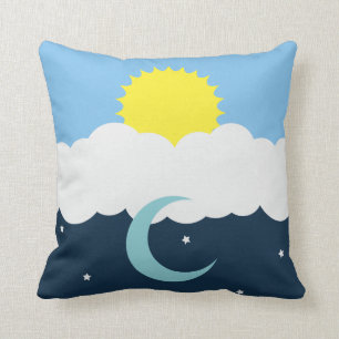 Niedlicher Sun-Mond und Stern-Baby-Illustration Kissen