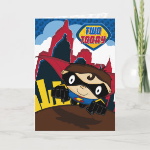 Niedlicher Superhero in der Karte