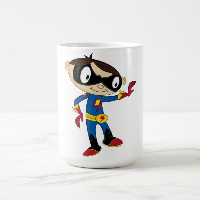 Niedlicher Superhero-Junge Kaffeetasse (Mittel)