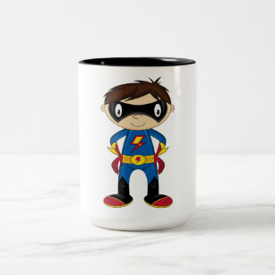 Niedlicher Superhero-Junge Zweifarbige Tasse