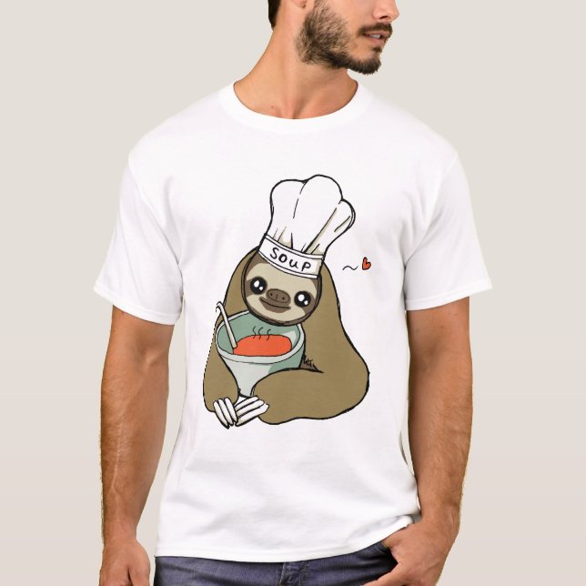 Niedlicher Suppen-KochSloth, der den T - Shirt der (Vorderseite)