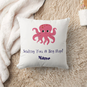 Niedlicher süßer rosa Oktopus Kawaii Illustration Kissen