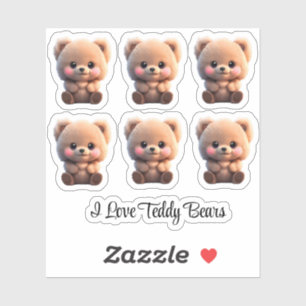 Niedlicher, süßer Teddybär Aufkleber