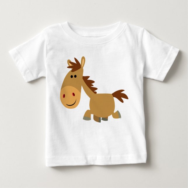 Niedlicher Sweet Cartoon Horse Baby T - Shirt (Vorderseite)