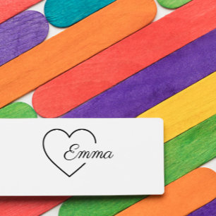 Niedlicher Sweet Heart Girl Personalisierter Name Permastempel