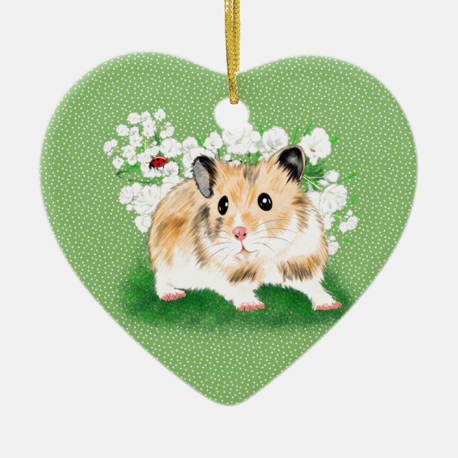 Niedlicher syrischer Hamster-Kunsthandwerksartikel Keramikornament (Vorne)