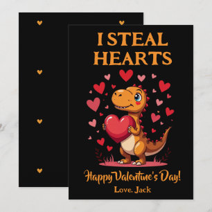 Niedlicher T-Rex Dinosaurier Valentinstag Ich steh Feiertagskarte