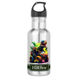 Niedlicher T-Rex-Riding Monster Truck Dinosaurier  Edelstahlflasche