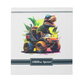 Niedlicher T-Rex-Riding Monster Truck Dinosaurier  Notizblock