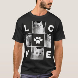 niedlicher T - Shirt der White Cat LIEBE mit Paw P