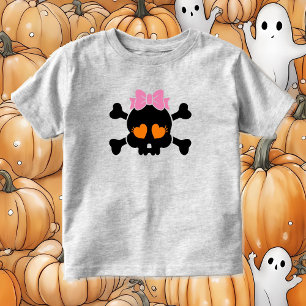 Niedlicher T - Shirt für Girhair Bow Skull Kleinki