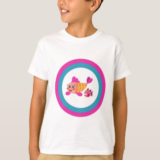 Niedlicher T - Shirt für Kinder Zwei-Cartoon-Fisch