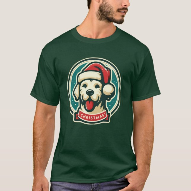 Niedlicher T - Shirt für Weihnachtshunde (Vorderseite)