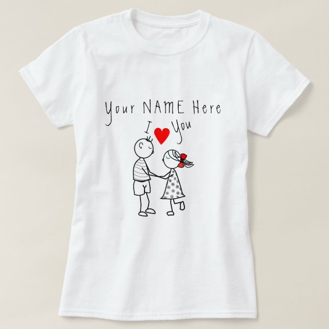 Niedlicher T - Shirt mit Individuelle Name (Design vorne)