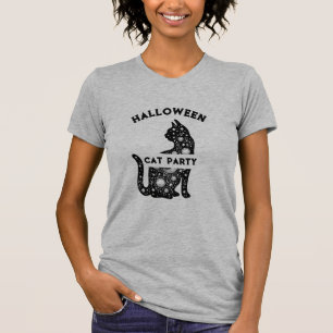 niedlicher T - Shirt von Black Cat Halloween-Party