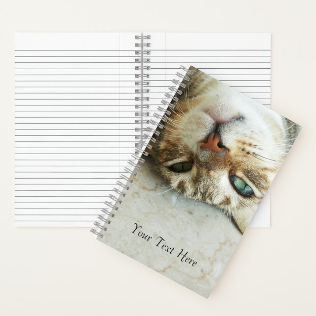 Niedlicher Tabby-Katzensprung Personalisiert Notizbuch (Innen)