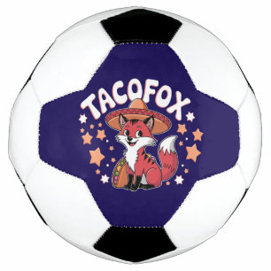 Niedlicher Taco-Fuchs-Cartoon für Taco-Liebhaber Fußball