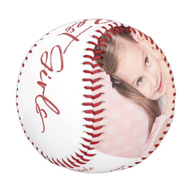 Niedlicher Tag der besten Girls-Väter Personalisie Baseball (Schrägansicht)