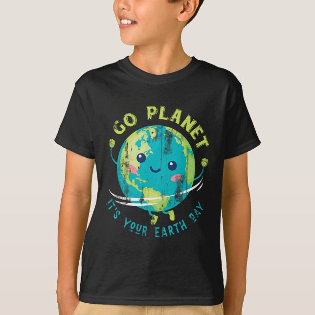 Niedlicher Tag der Erde T-Shirt (Vorderseite)