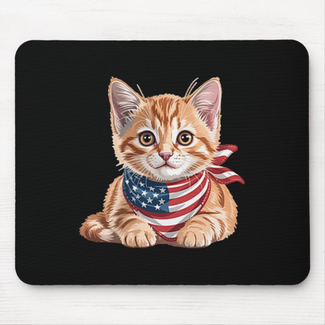 Niedlicher Tag der Katze Sommerflagge Mousepad (Vorne)