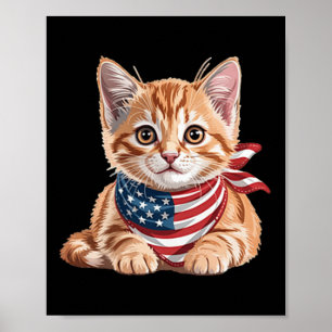 Niedlicher Tag der Katze Sommerflagge Poster