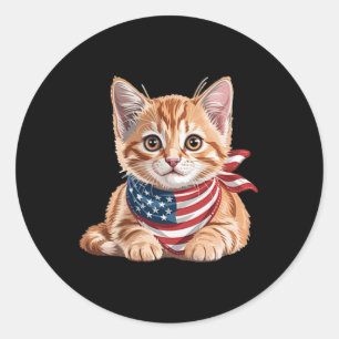 Niedlicher Tag der Katze Sommerflagge Runder Aufkleber