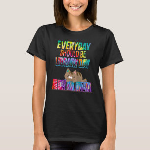 Niedlicher Tag der täglichen Bibliothek Tiedye Kit T-Shirt