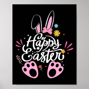 Niedlicher Tag des Hasen-Kaninchens Ei Happy Oster Poster