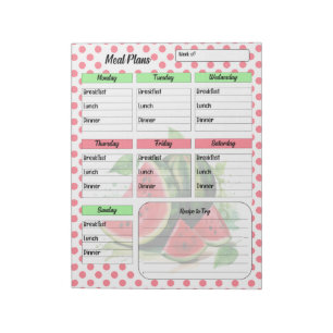 Niedlicher täglicher Mund-Wasser-Watermelon Mehlpl Notizblock