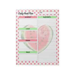 Niedlicher täglicher Mund-Wasser-Watermelon Mehlpl Notizblock