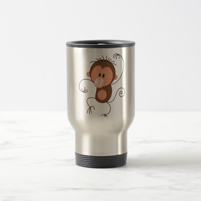 Niedlicher Tanzen-Affe Reisebecher (Mittel)